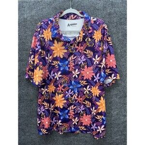 Royal and Awesome Golf Polo Shirt Sz 2XL Purple Floral Performance Wrinkle Free